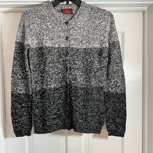 Happy Sheep Nepal cashmere cardigan sweater black grey melange Size Small